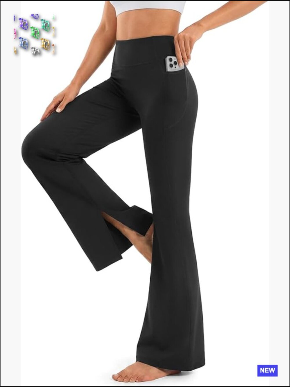 Flare Leggings with Pockets High Waist Seamless Bootcut Yoga Pants Workout